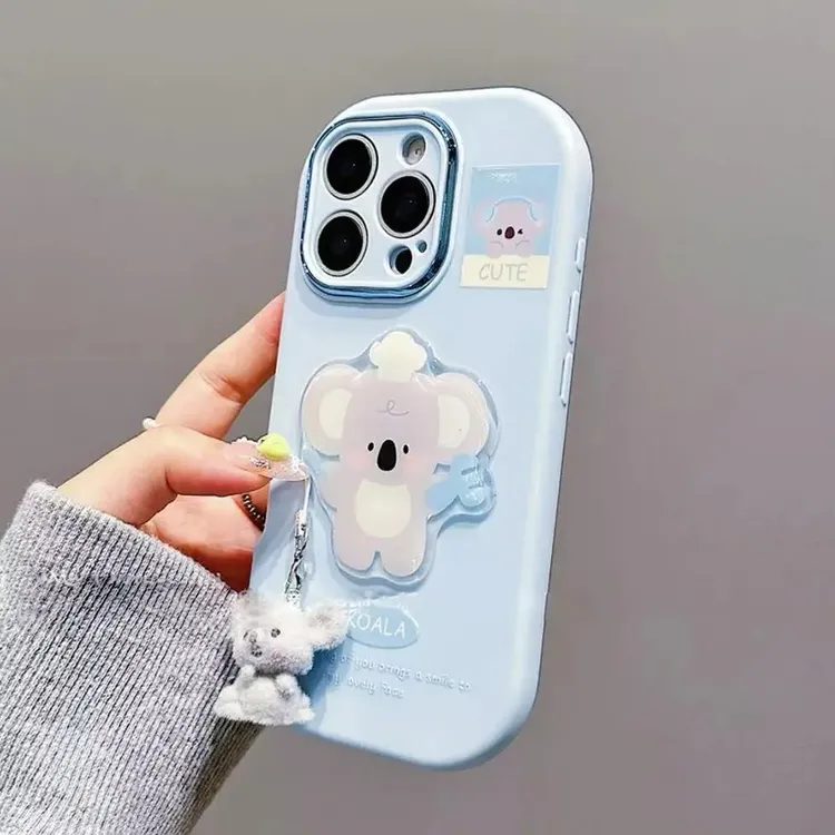 适用可爱小考拉金属小胖妹苹果17/16promax手机壳华为vivo小米opp