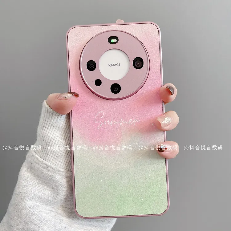 金属皮革适用华为mate70pro/60/50/40/30苹果17promax晕染手机壳