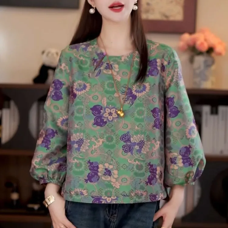 新中式国风女装知性风上衣2025早秋新款高级感老钱风改良唐装衬衫
