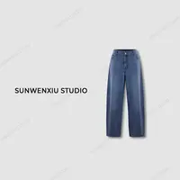 swx studio5店 “弯刀牛仔”小众时髦松垮调性复古休闲牛仔裤