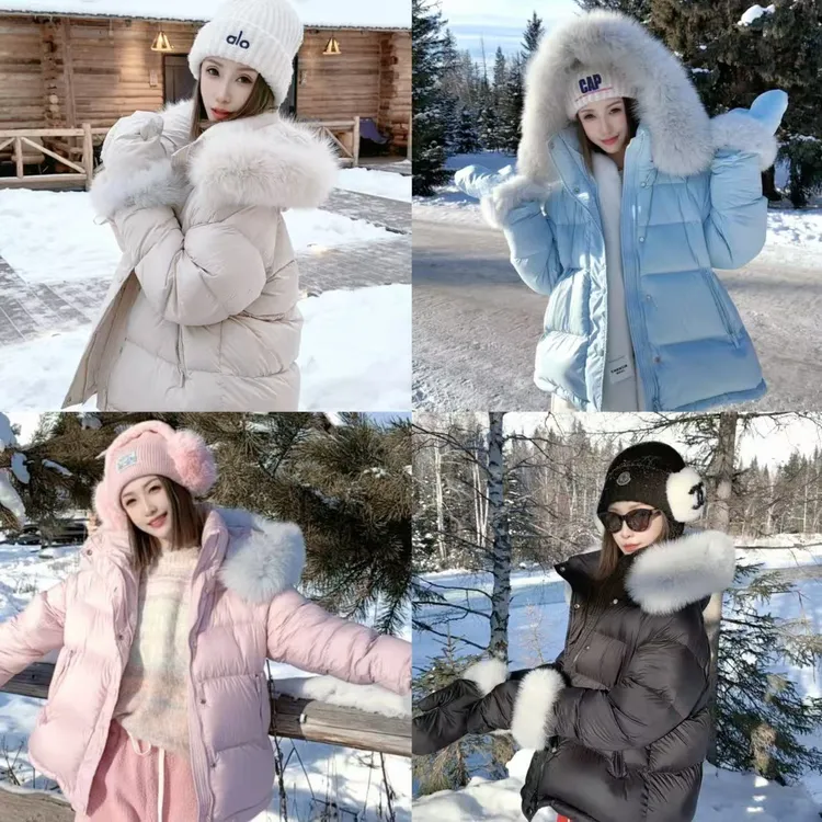 熙薇『爱丽丝梦』人手一件狐狸毛轻奢手套长款羽绒服H6821
