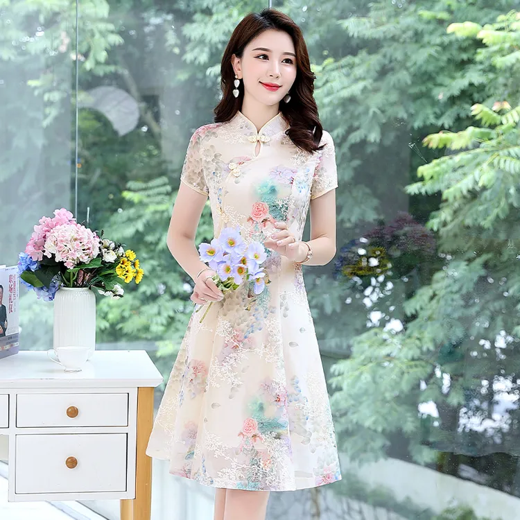 【可蓓儿】雪纺连衣裙女2025新款春夏小个子气质高端高档减龄高级感