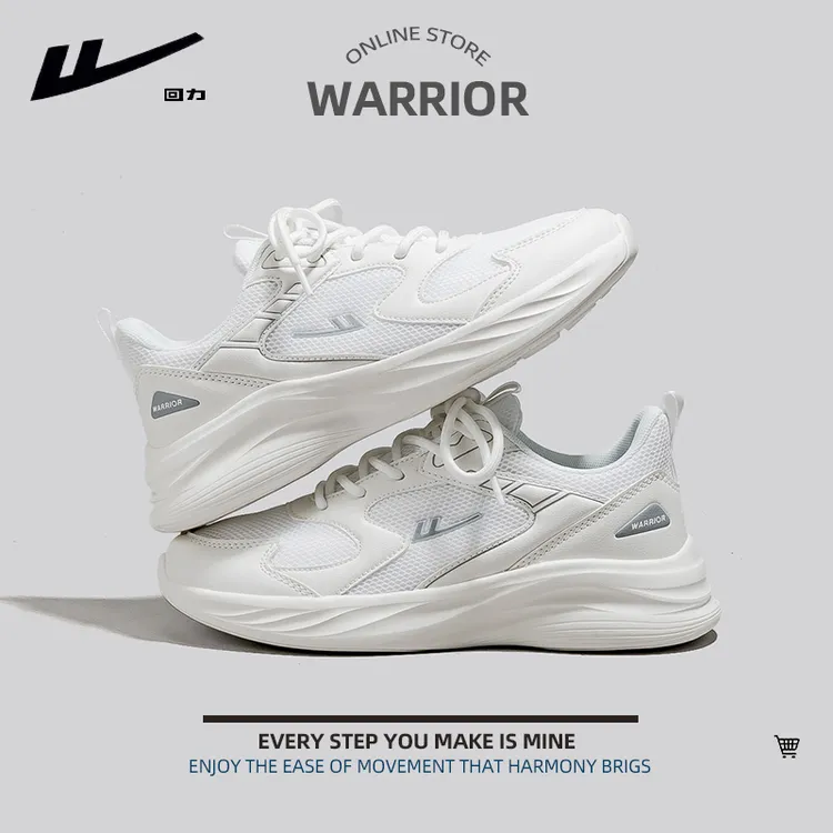 Warrior/回力女鞋秋季运动休闲鞋透气百搭舒适2025新款网面小白鞋