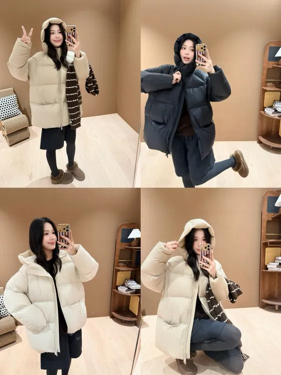 SIYU斯羽 波兰进口 95白鹅绒泡芙面料连帽羽绒服