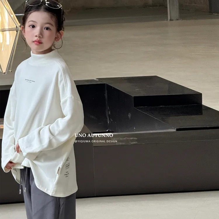 现货「UNO AUTUNNO」【山止】双面暖云绒女中大童冬季打底T恤GD2508