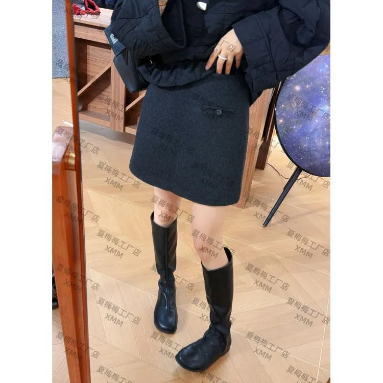 XMM【羊毛半身裙】时尚休闲秋冬新款百搭洋气气质短裙显瘦MM6625839