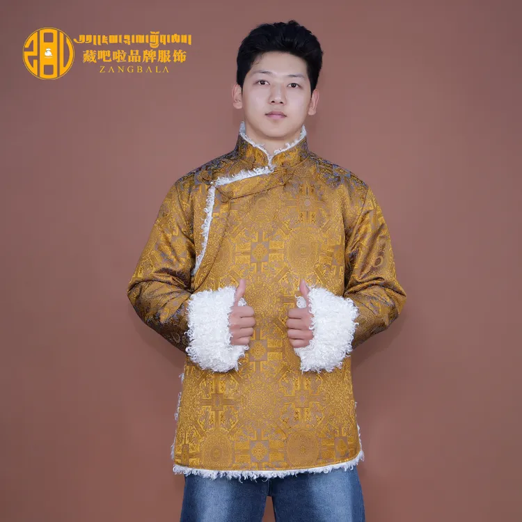 藏吧啦男士高档八达运复合棉衣保暖民族服饰藏式棉服冬季御寒