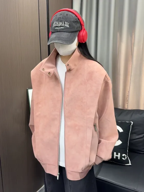 水洗防风中性风秋季美式复古皮夹克外套男女春秋宽松上衣网红皮衣