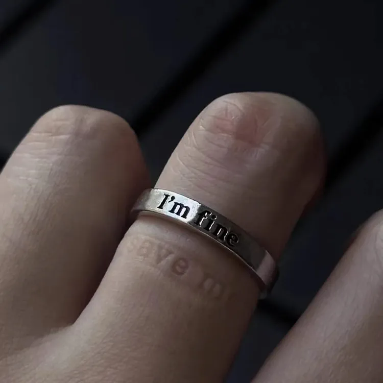 合金戒指 【救赎】Im fine save me冷淡风时尚男女款小众高级感商品图