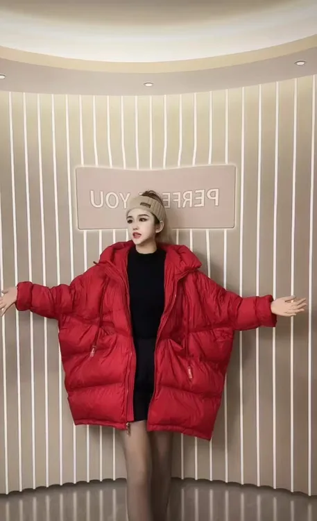 羽绒服女小众设计宽松韩版时尚大码中长版休闲外套