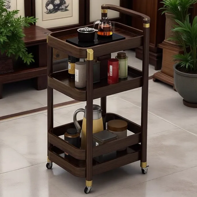 移动茶几小推车边几沙发边柜客厅置物架麻将桌旁茶水架零食收纳架