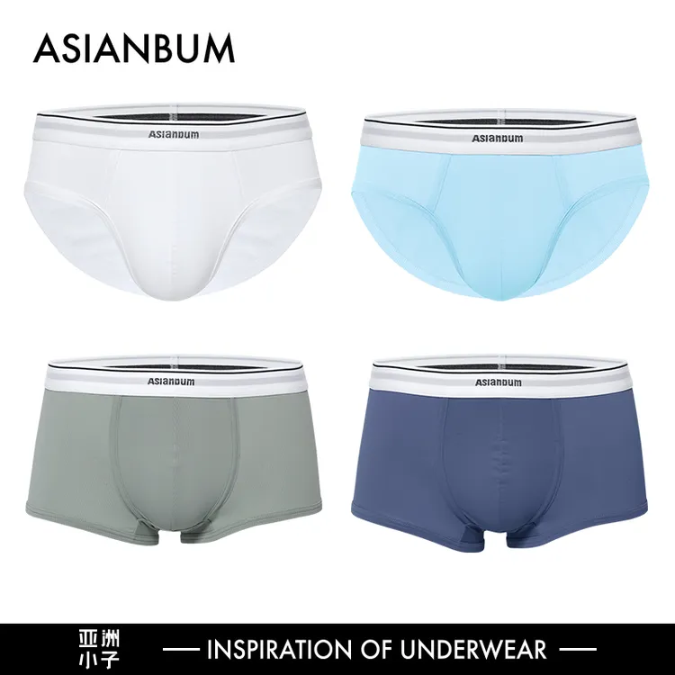 网眼冰丝舒适弹力 男士内裤双层囊袋 三角平角内裤 透气速干