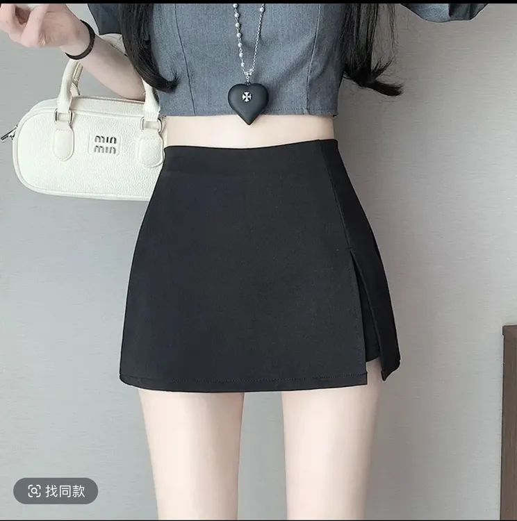 【羊咩咩专属】半身裙夏季不规则短裙防走光纯色黑色包臀裙高腰显瘦