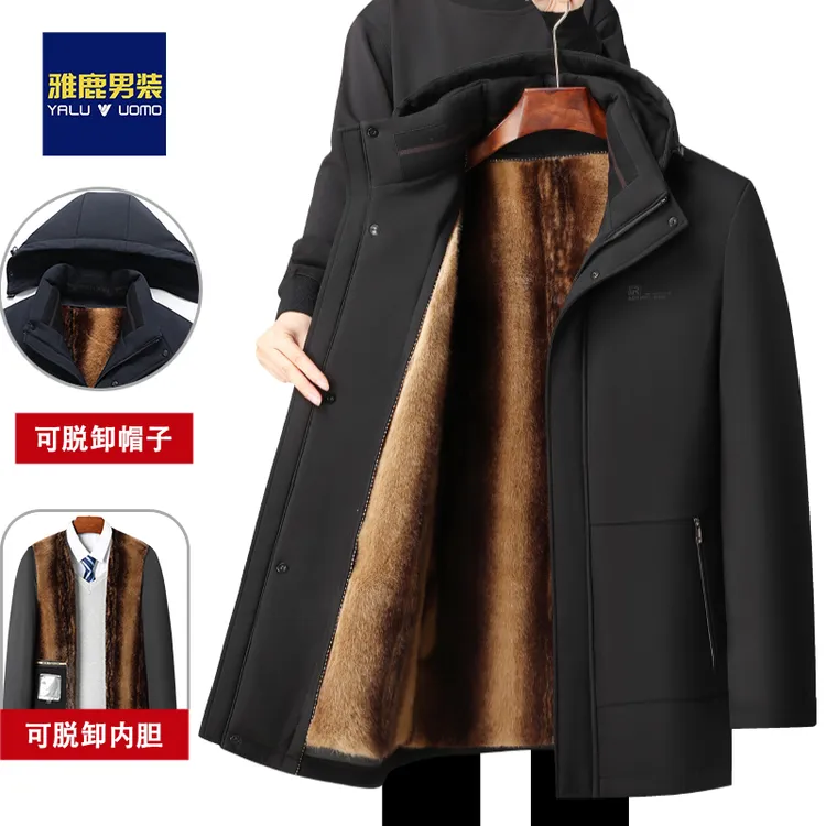 【可拆卸内胆加厚】爸爸装棉衣加绒中老年人男棉服冬装外套衣服保暖