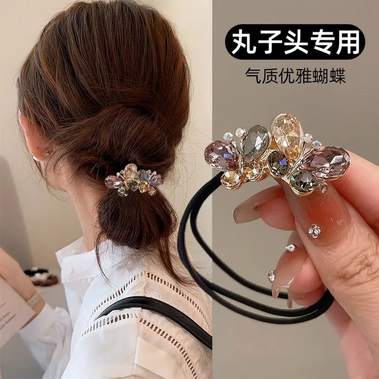 韩国优雅蝴蝶发绳丸子头森系头绳女扎头发弹性好皮筋发圈发饰头饰