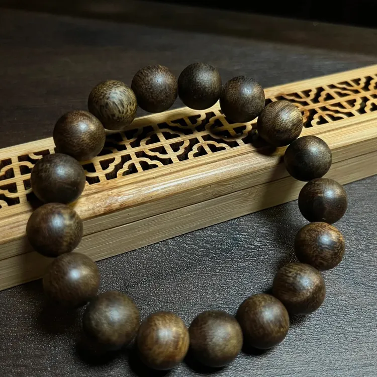 非金属木质手链 楠圆珠单圈手串非遗手作工艺情侣
