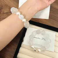 X1238[雪夜 ]奶白晶贝珠手链高端轻奢手串多样性发一