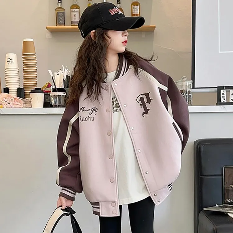 女童外套春秋款2025新款大童秋季炸街洋气上衣儿童休闲秋装棒球服