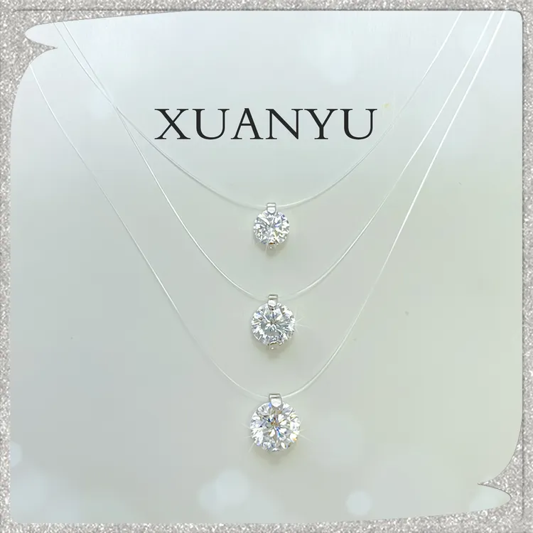 吊坠925银莫桑石 人鱼之泪项链 明星同款时尚单品 XY-XL002