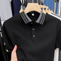 短袖polo衫夏季男士商务休闲提花翻领T恤半袖透气轻奢保罗衫百搭