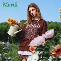 Mardi秋冬刺绣雏菊款圆领女卫衣休闲女装MWY2512035