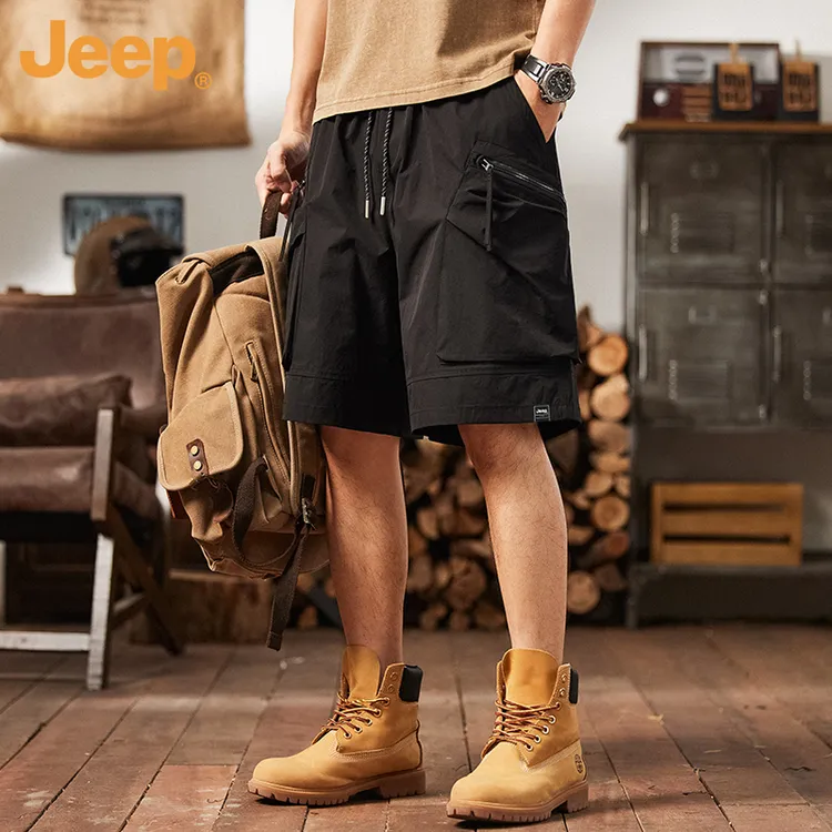 JEEP/吉普夏季男士工装短裤透气2025新款宽松休闲五分裤美式山系