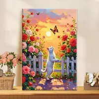 篱园猫咪|数字油画diy真心遮盖六代颜料填涂色手绘礼物油彩装饰画