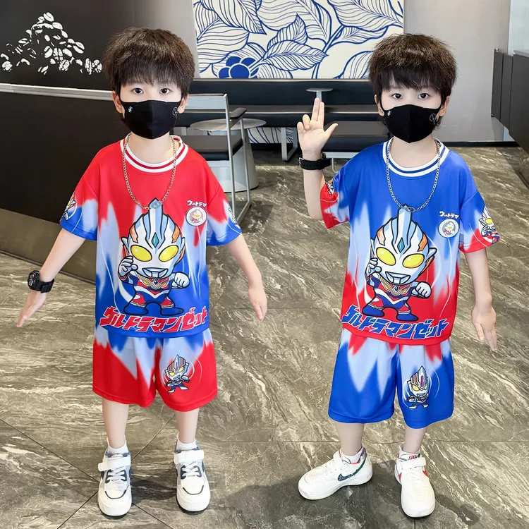 男童套装奥特曼夏季新款儿童蜘蛛侠服装短袖卡通洋气男孩宝宝童装