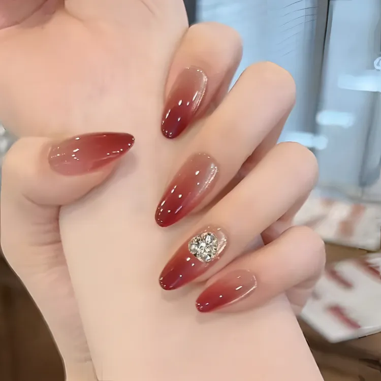 【酒渍红茶】桔里显白美甲纯欲渐变猫眼新款气质简约温柔穿戴甲