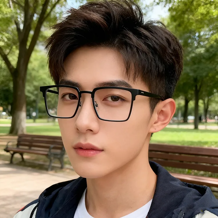 定配网红款眉毛架全框防蓝光近视镜架感男士痞帅镜框眼镜定制度数