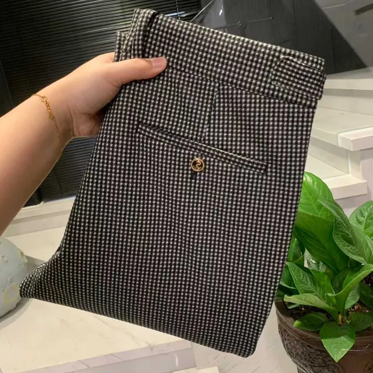 66128   新款男士时尚千鸟格休闲裤