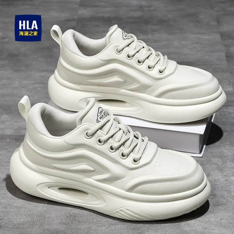 HLA/海澜之家男鞋秋冬款【虫洞科技】面包小白鞋减震防滑运动休闲鞋