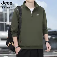 JEEPSPIRIT吉普卫衣男半拉链套头长袖立领拉链宽松上衣秋冬休闲潮