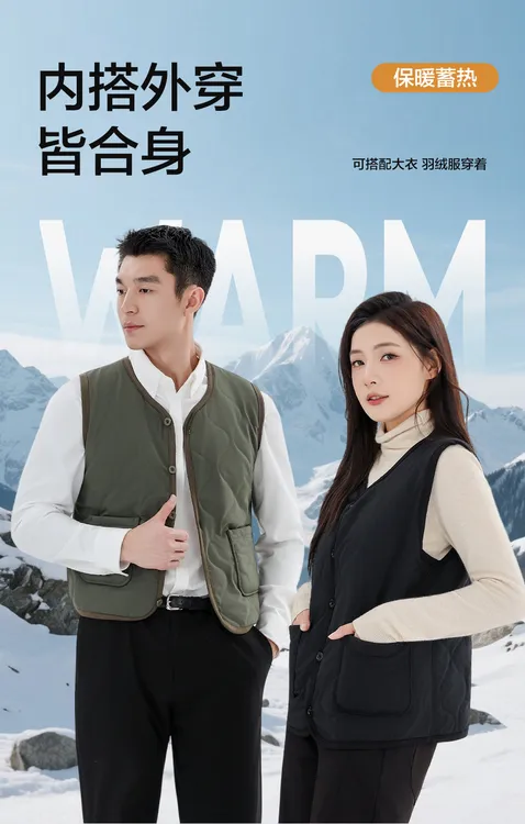 十代升级冬季男女百分百绵羊毛马甲外穿休闲情侣坎肩保暖马夹630