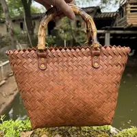 复古仿藤编织包1个