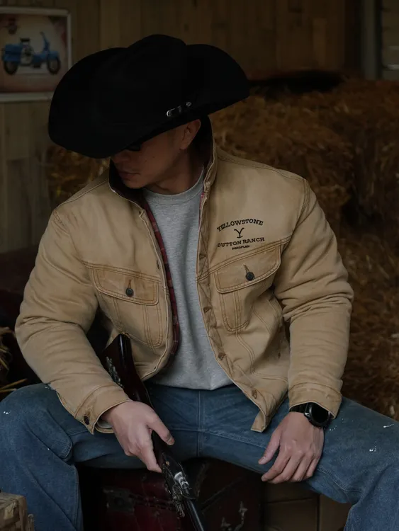 【破壳计划】“暴风黄石”13盎司美式秋冬硬朗西部牛仔棉服夹克