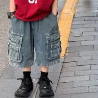 2025夏季新款儿童时尚百搭薄款工装牛仔短裤男童休闲宽松短裤