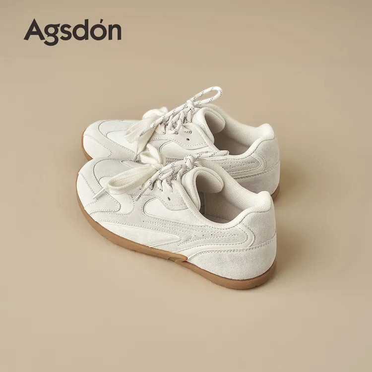 奥古狮登厚底阿甘鞋女2025新款秋冬季增高百搭休闲上班小白鞋xx