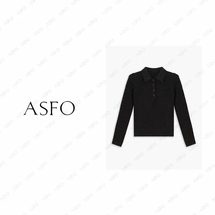 【AS布灵灵】25新极简洒银加厚密织百搭Polo衫AS25QZZ03981