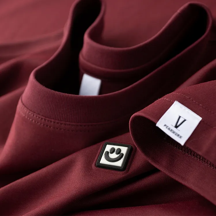 夏季男生男装笑脸冰感短袖T恤正红宽松透气潮衫红明星ins爆款