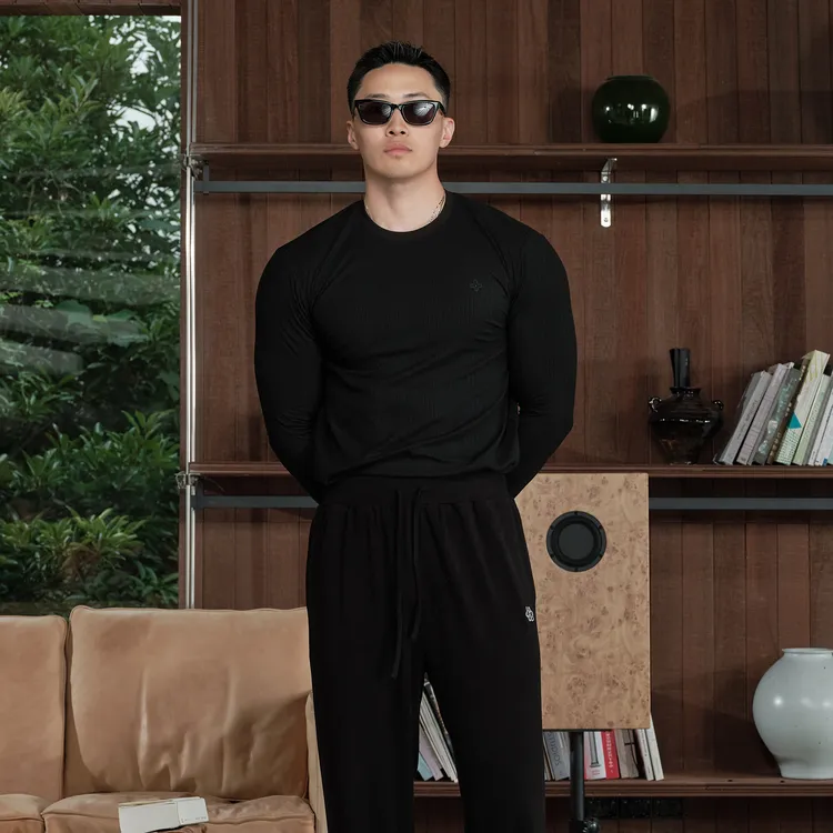 Basic Unit 基本单元 高弹紧身运动T恤男款修身长袖训练健身衣服