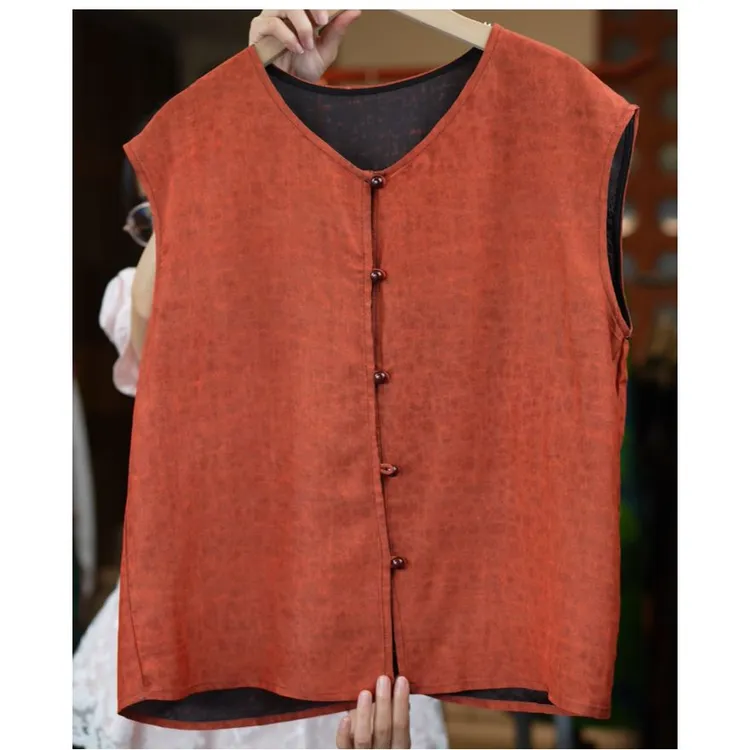 夕阳<<达人专属>>1351新中式复古提花气质马甲