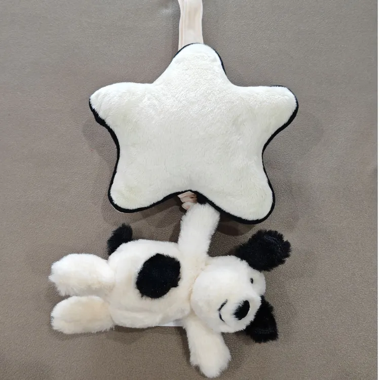 JC玩偶兔子拉铃星星月亮拉铃八音盒床铃宝宝安睡陪伴