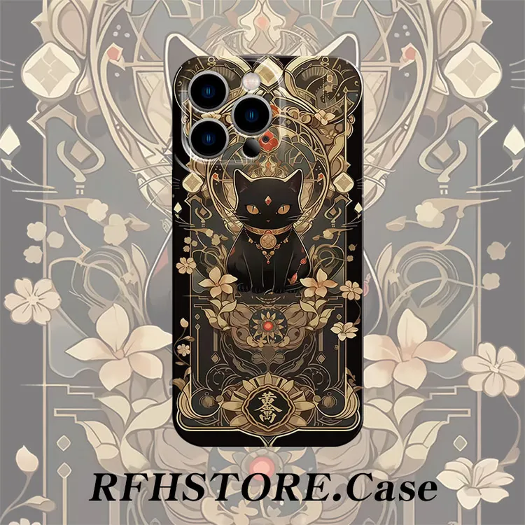 ZMGX黄金万两猫适用苹果16/15promax菲林手机壳华为vivoppo小米13