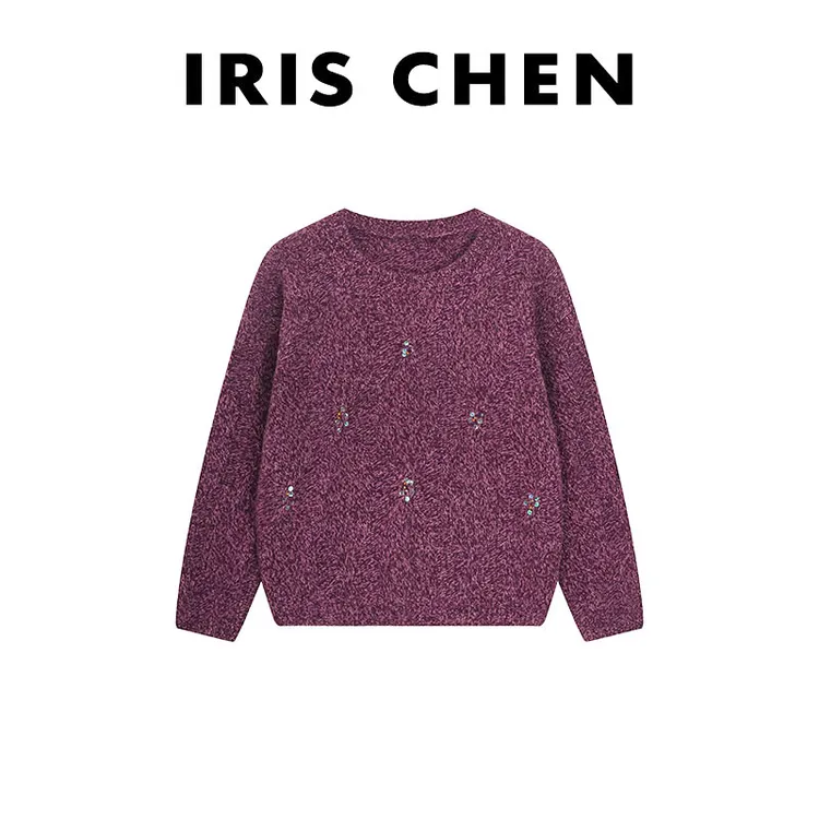 IRIS CHEN 紫罗兰 2025秋冬“绵羊毛羊驼毛兔毛260g”针织衫25SY962