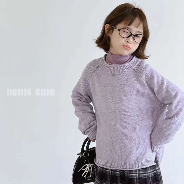 嗒囜【秋冬衣橱●Bi备基础款】绵羊毛混纺儿童秋冬宽松圆领针织毛衣