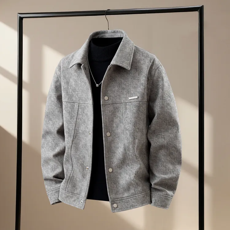 男生衣服高级感夹克加绒加厚男士大气保暖外套轻奢痞帅高级感男装