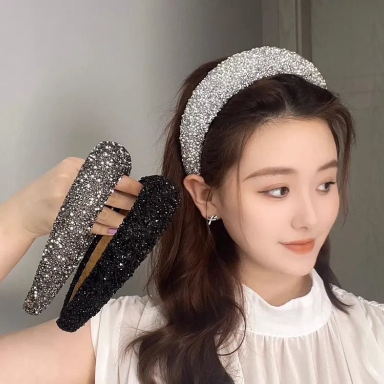 亮晶晶发箍韩国东大门高品质气质满钻珍珠增高颅顶发箍发卡女发饰