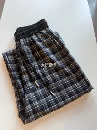 格子长裤。显瘦百搭！复古减龄显瘦洋气松紧腰休闲长裤0455