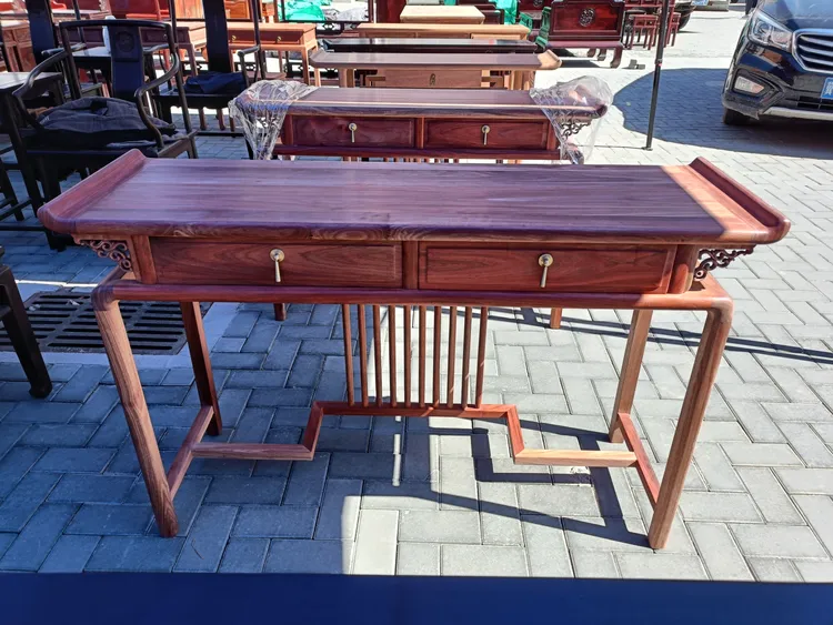 血檀原木玄关桌，供桌白茶，可做漆可烫腊